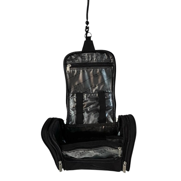 Kenneth Cole Reaction Toiletry Bag Travel Makeup Shaving Black Nylon Hanging - Picture 3 of 12